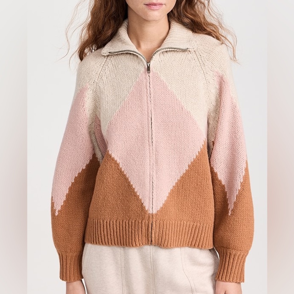 NWT The Great Outdoors Zip Argyle Sweater